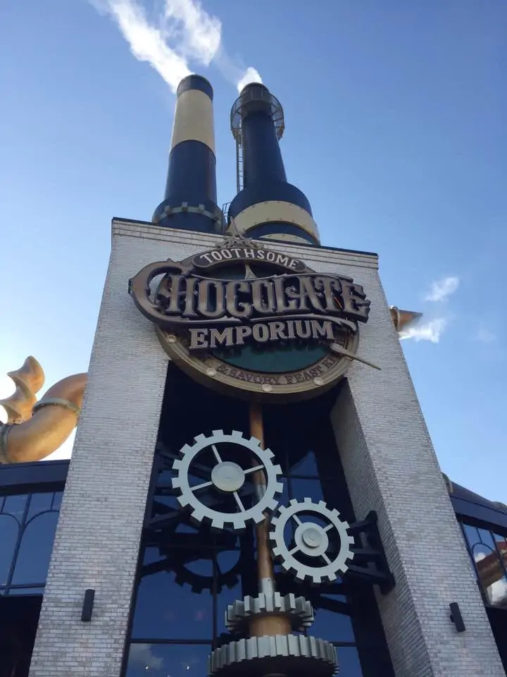 entrance to the toothsome chocolate emporium