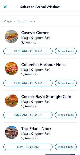 disney world mobile ordering step 2