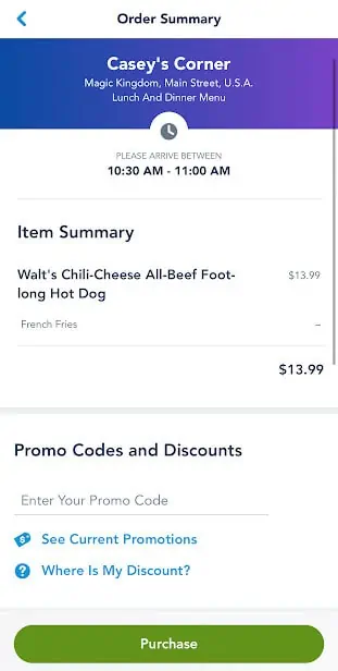 disney world mobile ordering step 6