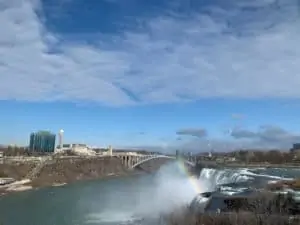 american falls winter in niagara falls.