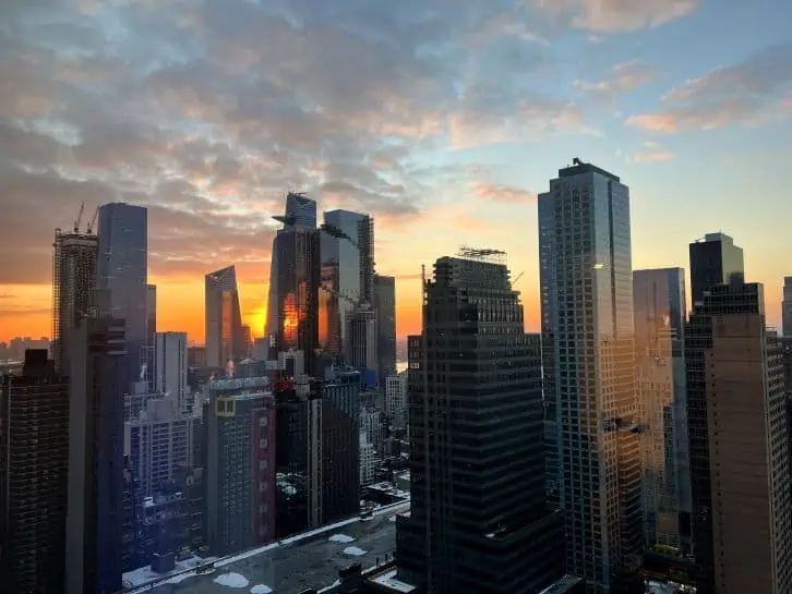 sunset at the westin times square