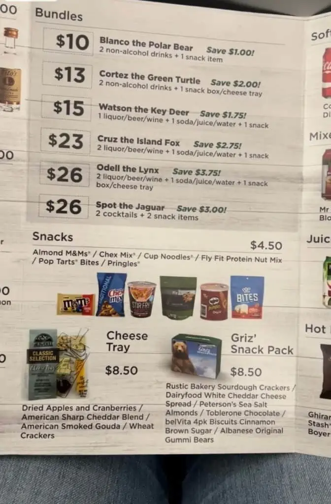 frontier flight review snacks