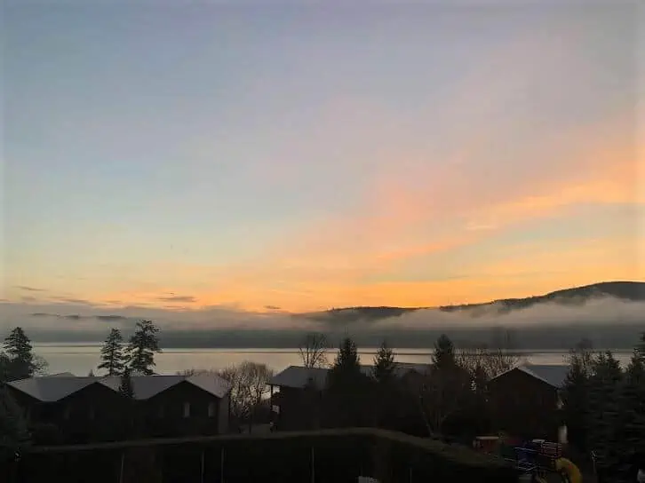 lake george in winter new york state 