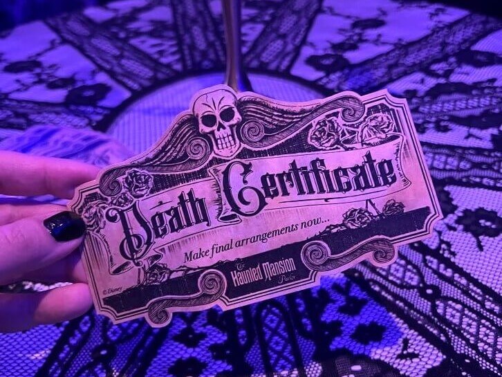 invite to haunted mansion parlor on disney treasure